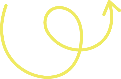 Ein Icon aus gelben Linien. Es zeigt einen Pfeil, der in einem dynamischen Schwung aufwärts zeigt.