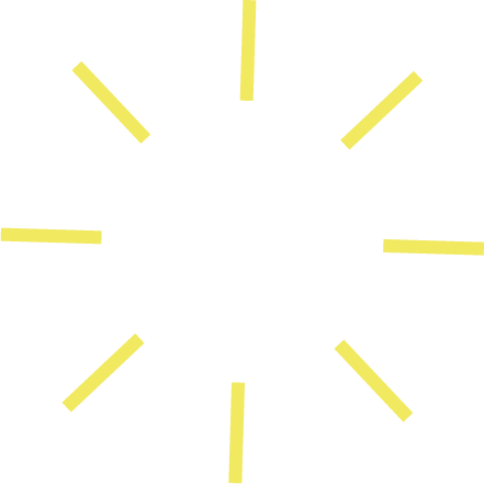 Ein Icon aus gelben Linien. 8 Linien die von der Mitte nach außen führen.